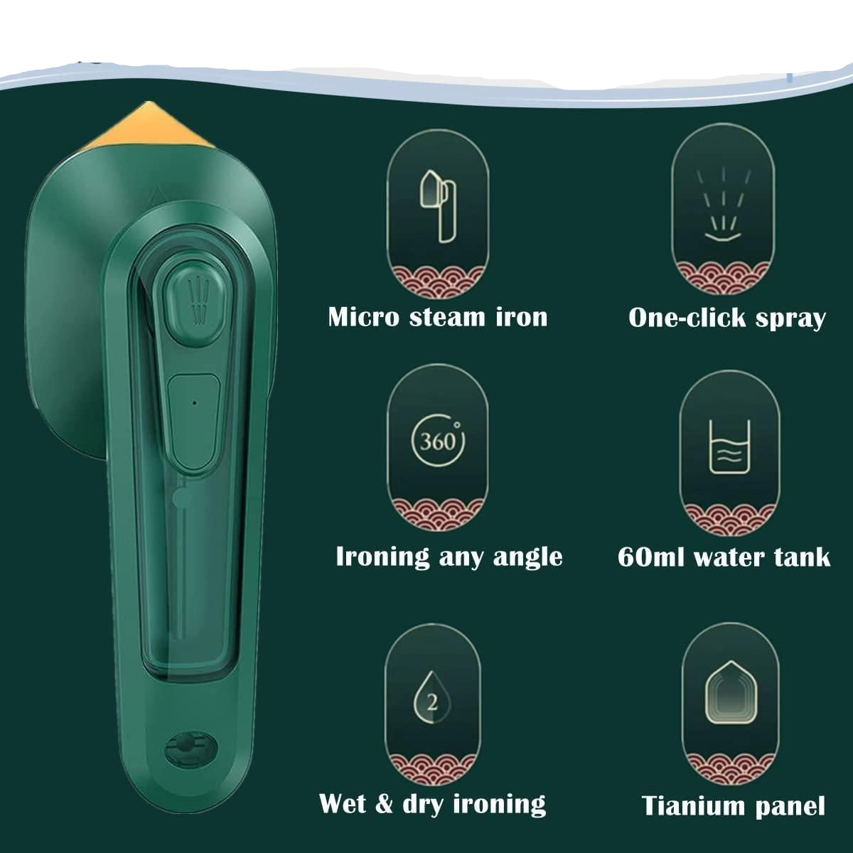 Green iron  on a dark green background