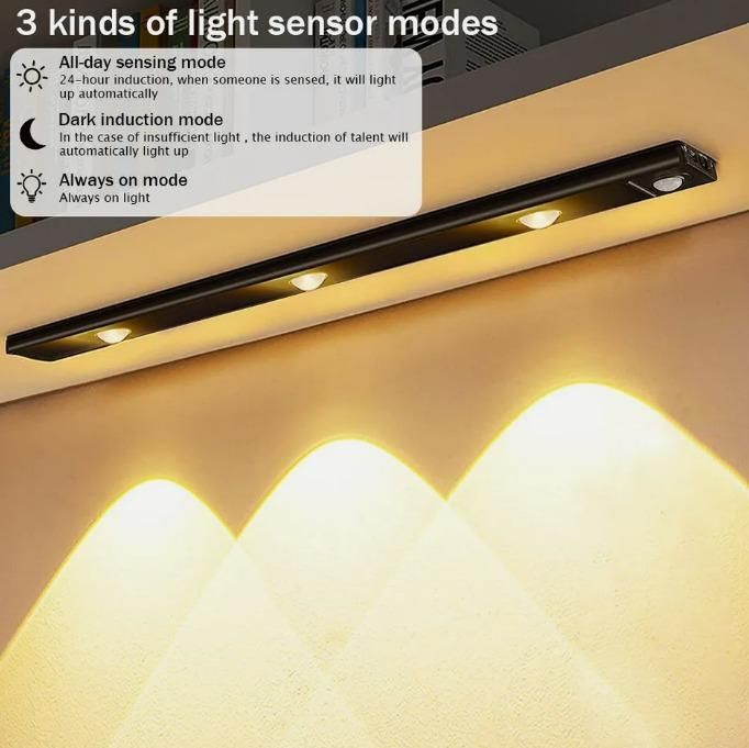 LED PIR Motion Sensor Cabinet Light – USB Rechargeable, Wireless Stick-On Wardrobe & Kitchen Light (Pack of 1)