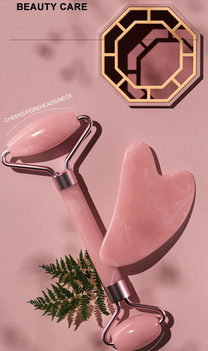 Resin Face Roller & Gua Sha Combo – Facial Massage Tool for Face, Neck & Eye | Skin Lifting & Muscle Relaxing Beauty Care Tool