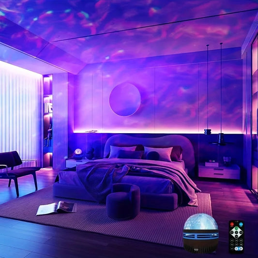 USB LED Starry Sky Light Projector with Remote – 7 Color Changing Night Lamp for Bedroom, Christmas & Room Decoration