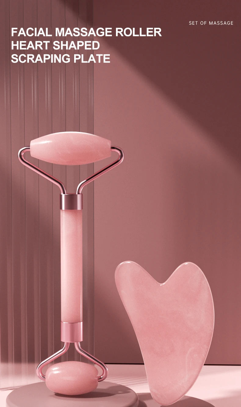 Resin Face Roller & Gua Sha Combo – Facial Massage Tool for Face, Neck & Eye | Skin Lifting & Muscle Relaxing Beauty Care Tool