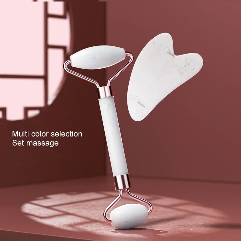 Resin Face Roller & Gua Sha Combo – Facial Massage Tool for Face, Neck & Eye | Skin Lifting & Muscle Relaxing Beauty Care Tool