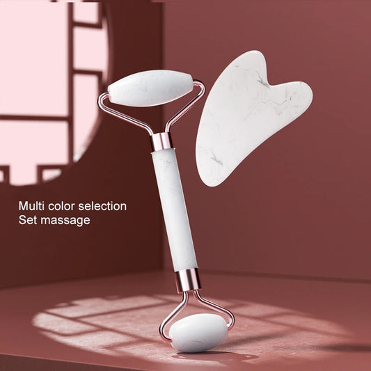 Resin Face Roller & Gua Sha Combo – Facial Massage Tool for Face, Neck & Eye | Skin Lifting & Muscle Relaxing Beauty Care Tool