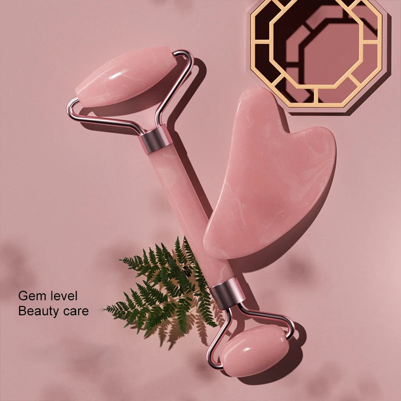 Resin Face Roller & Gua Sha Combo – Facial Massage Tool for Face, Neck & Eye | Skin Lifting & Muscle Relaxing Beauty Care Tool