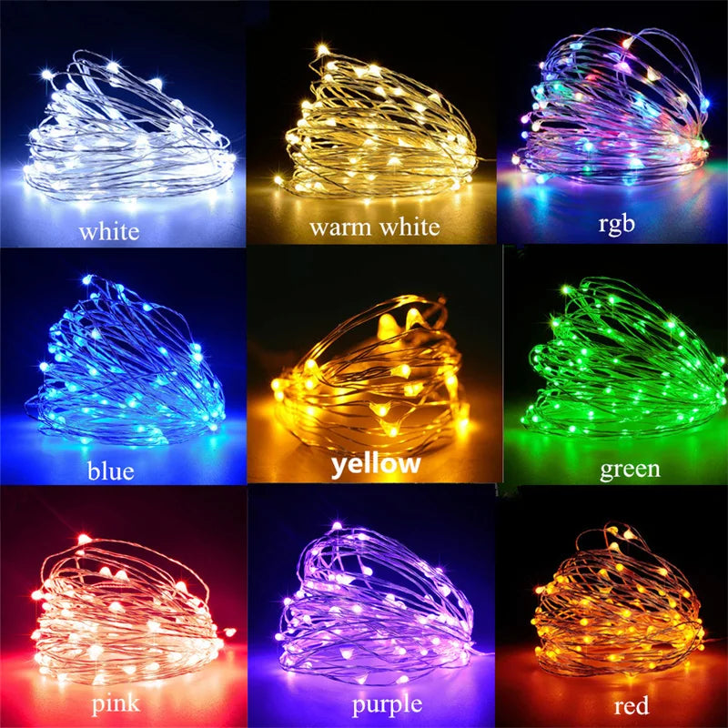 USB Led Fairy LighUSB Fairy Lights 20M 200 LED – Warm White Copper Wire String Lights for Bedroom, Wedding & Festive Decorts Copper Wire String 20M 200LED Holiday Outdoor Lamp Garland For Christmas Tree Wedding Party Decoration