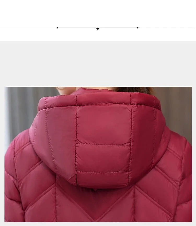 2025 Winter Women’s Hooded Long Down Cotton Jacket – Thick Warm Slim Fit Parka Coat (XL–5XL)