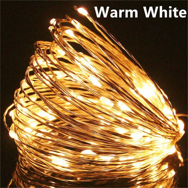 USB Led Fairy LighUSB Fairy Lights 20M 200 LED – Warm White Copper Wire String Lights for Bedroom, Wedding & Festive Decorts Copper Wire String 20M 200LED Holiday Outdoor Lamp Garland For Christmas Tree Wedding Party Decoration