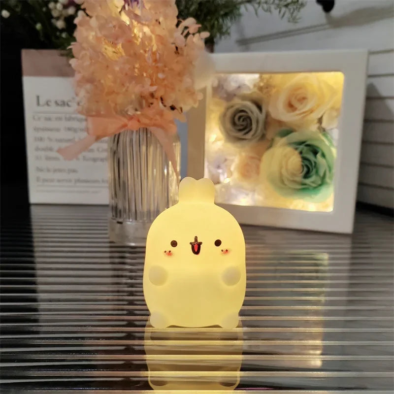 Cute Rabbit LED Night Light – Soft Silicone Bedside Lamp for Kids & Bedroom Decor