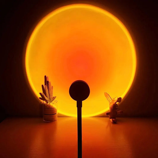 USB Sunset Projection Lamp – Romantic Sunset Ambiance Light for Bedroom, Living Room & Photography Background (5V LED Table Lamp)