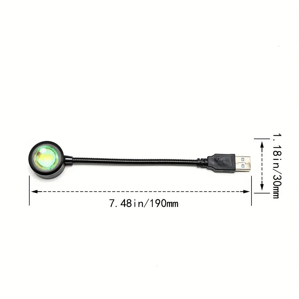 USB Sunset Projection Lamp – Romantic Sunset Ambiance Light for Bedroom, Living Room & Photography Background (5V LED Table Lamp)
