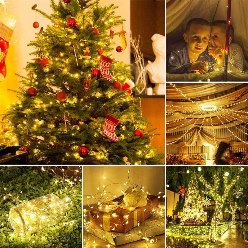 USB Led Fairy LighUSB Fairy Lights 20M 200 LED – Warm White Copper Wire String Lights for Bedroom, Wedding & Festive Decorts Copper Wire String 20M 200LED Holiday Outdoor Lamp Garland For Christmas Tree Wedding Party Decoration