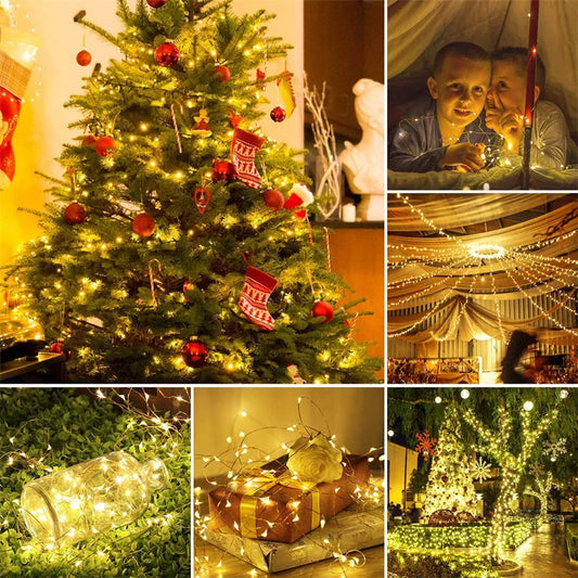 USB Led Fairy LighUSB Fairy Lights 20M 200 LED – Warm White Copper Wire String Lights for Bedroom, Wedding & Festive Decorts Copper Wire String 20M 200LED Holiday Outdoor Lamp Garland For Christmas Tree Wedding Party Decoration