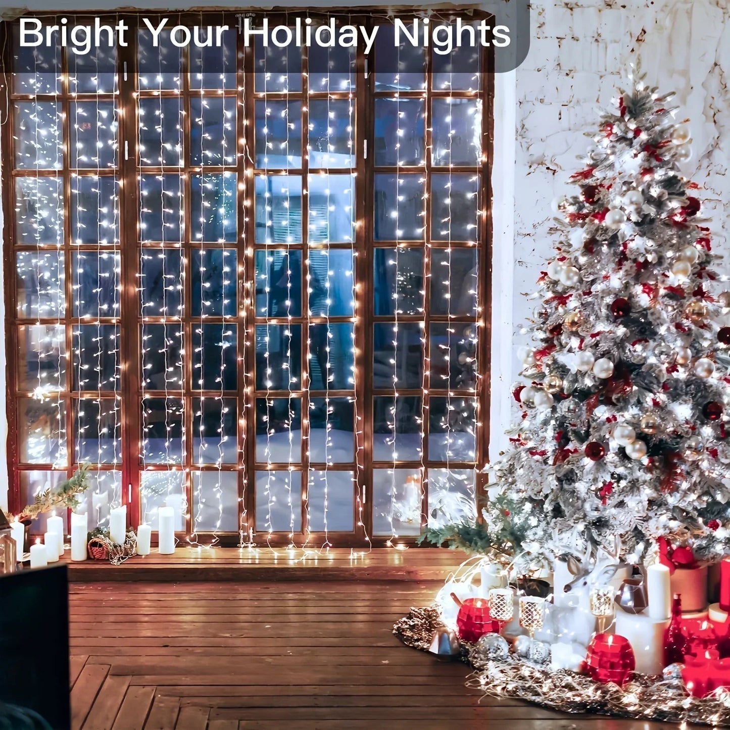 Remote Control USB LED Curtain Fairy Lights (3M–6M) – 8 Modes Warm White/Multicolor String Lights for Christmas, Bedroom, Home & Party Decoration