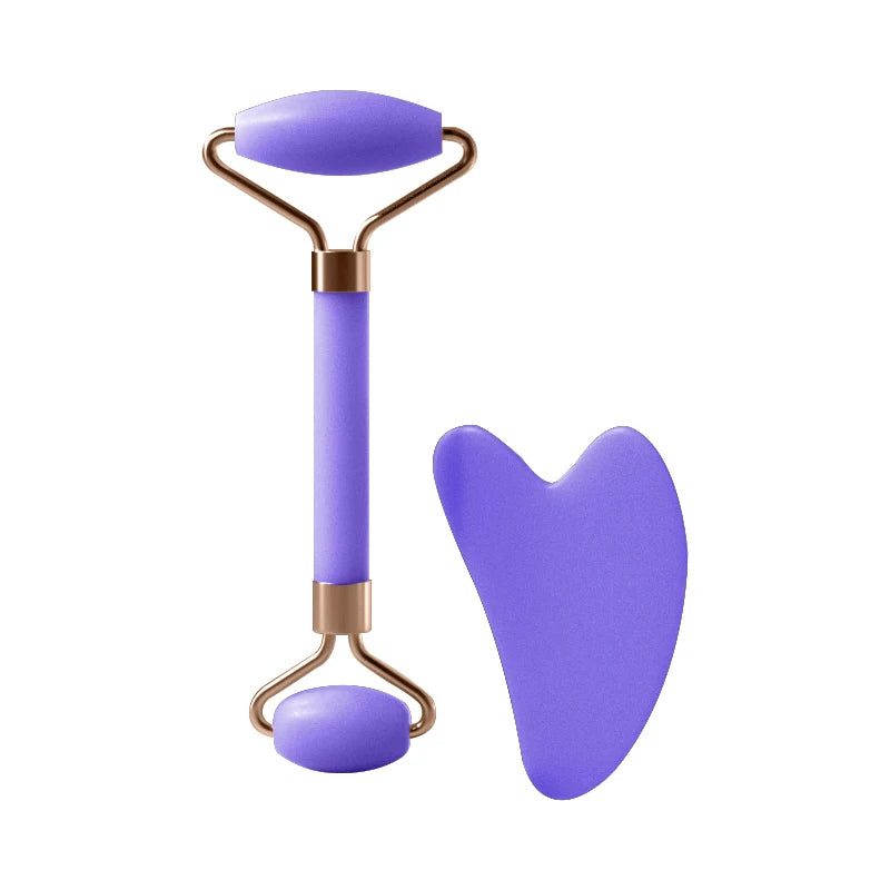 Resin Face Roller & Gua Sha Combo – Facial Massage Tool for Face, Neck & Eye | Skin Lifting & Muscle Relaxing Beauty Care Tool